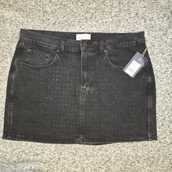 Crystal Studded Gray Mini Skirt Brand New Super Cute Size 12