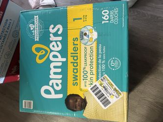 Pampers Swaddlers Brand New Size 1. 160 Count & 32 Count 