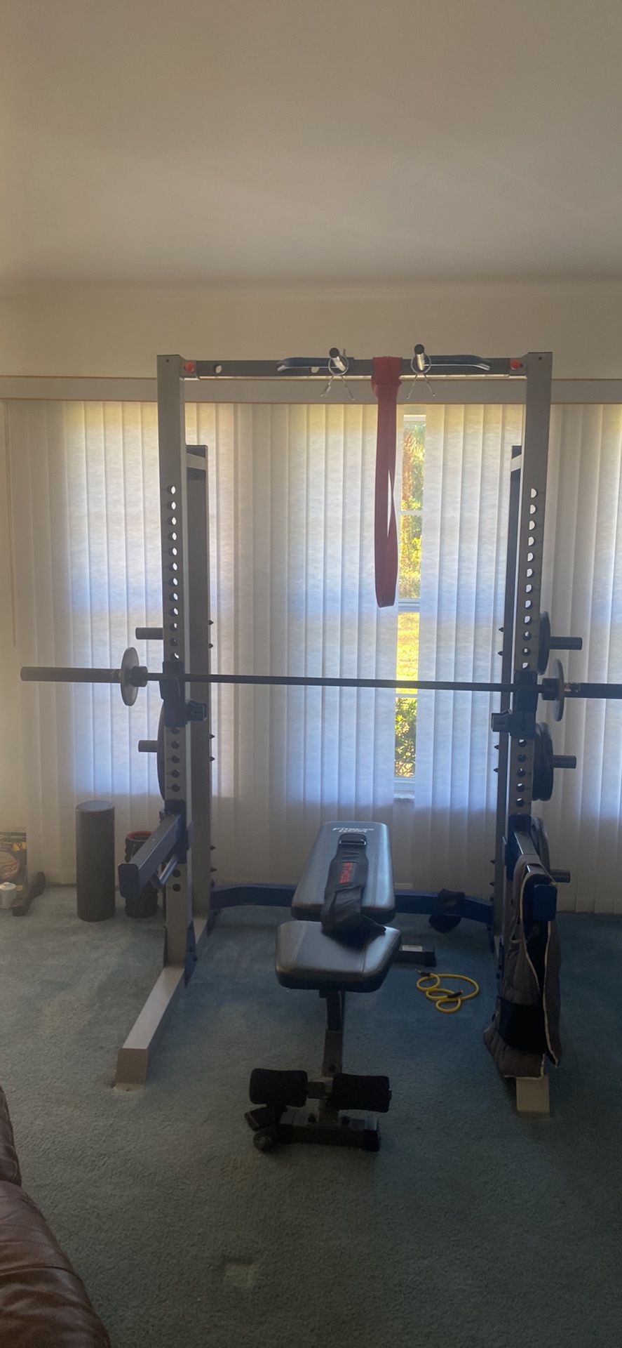 No Weights Bench, Rack, And Bar Only 