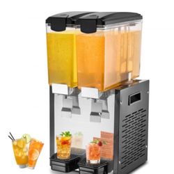 VEVOR Commercial Beverage Dispenser 10L x 2 Tanks Cold Juice Ice Drink Dispenser