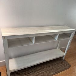 White Rustic Wood Console Table