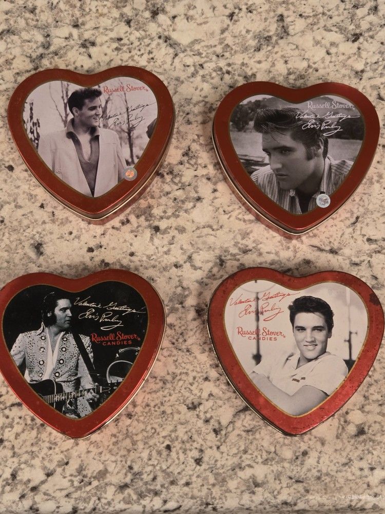 4 ELVIS VALENTINES TINS