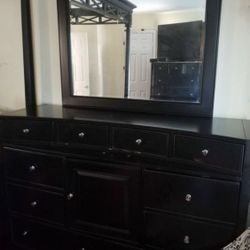 Beautiful Espresso Dresser with Mirror - $250
