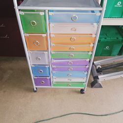 15 Drawer Rolling Storage Multi Color 