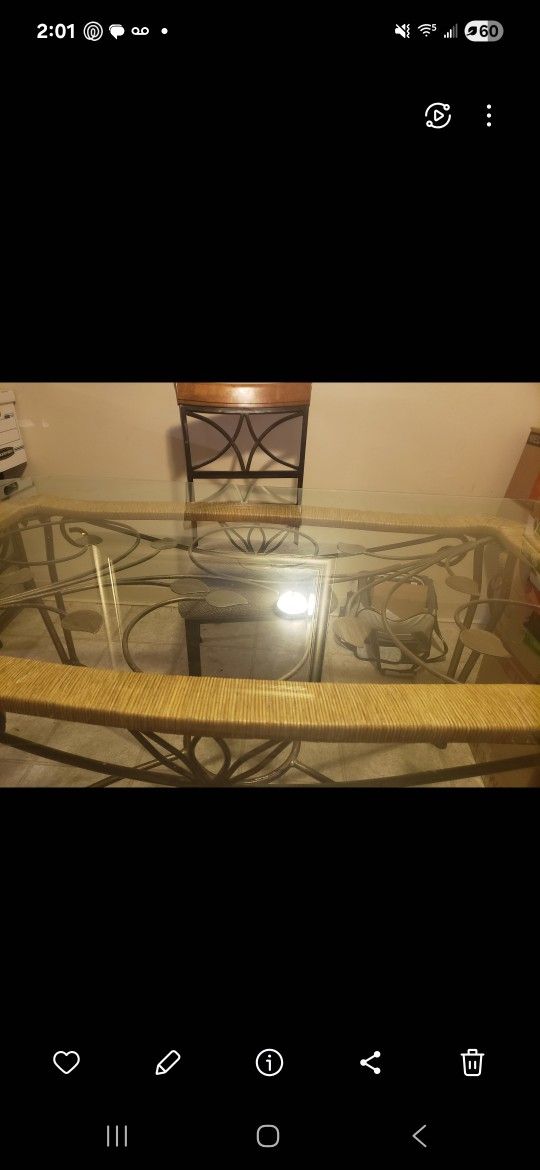 Glass/ Iron Table