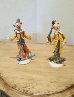 clown figurine set of 2. made in italy