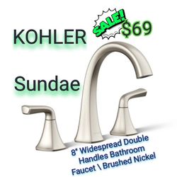 KOHLER
Sundae 8 in. Widespread Double Handles Bathroom Faucet in Vibrant Brushed Nickel