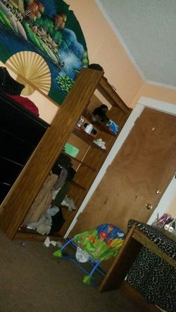 Brown bookshelf