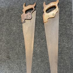 2 Vintage And Antique  Disston & Sons Hand Rip Saw 26”