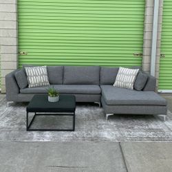 *Free Delivery* Gray Modern Custom Made Sectional Couch Sofa