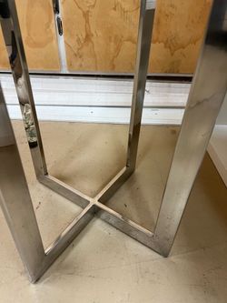 Small marble and chrome side table