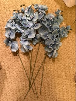 Blue Artificial Flower Orchid Stems