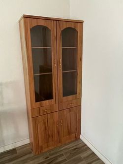 Display Cabinet/Bookcase with Glass Doors