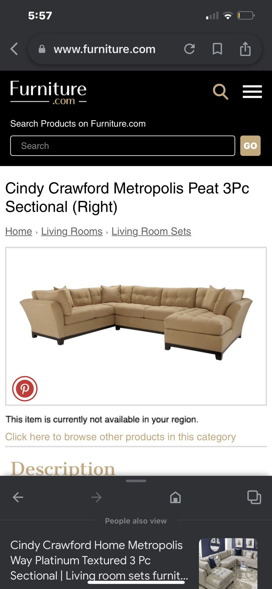 Cosmopolitan Sectional (141 “ Wide”)