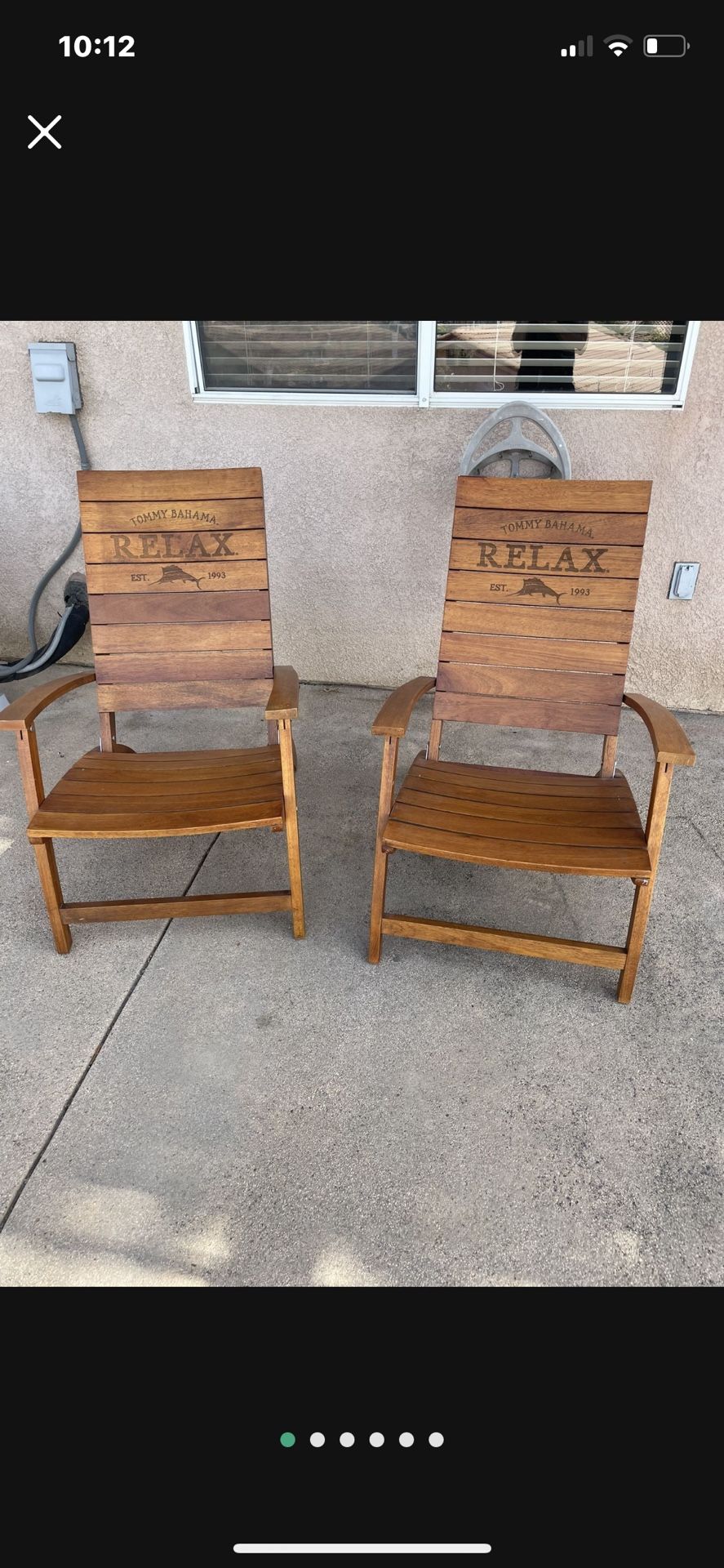 Tommy Bahama bamboo folding chairs
