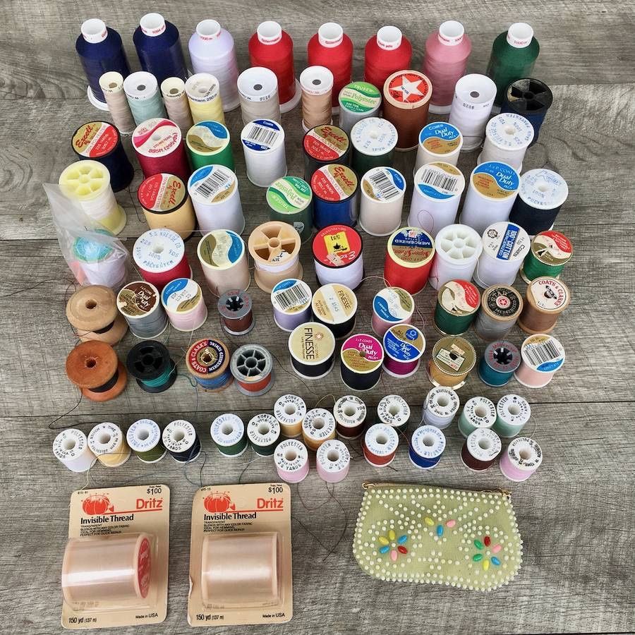 Huge Lot of 85+ Sewing Machine Quilting Thread Gutermann Coats Clark