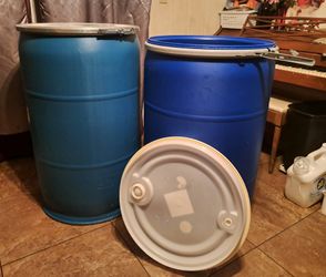 Blue Barrel with Clamp Lid
