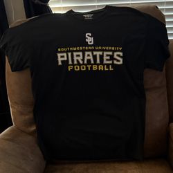 Black Southwestern University Pirates Football Shirt - Size Large  