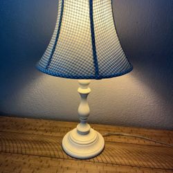 Blue Gingham Lamp