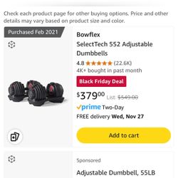 Bowflex Adjustable Dumbbells 