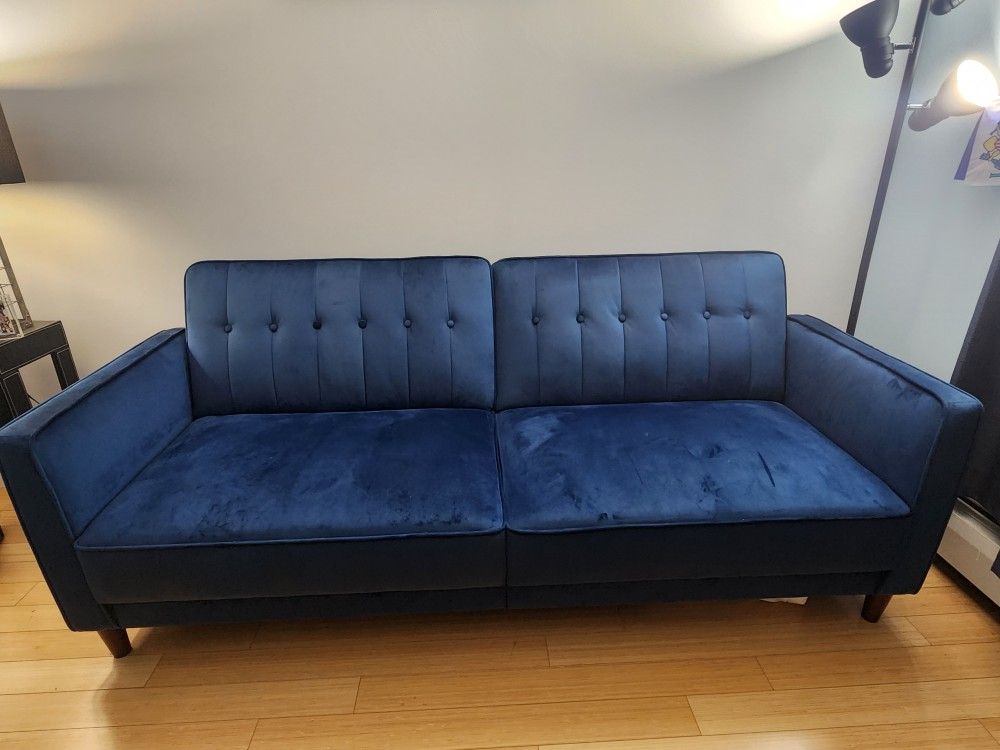 Blue Convertible Sofa