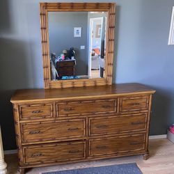 BAMBOO MIRROR AND DRESSER 