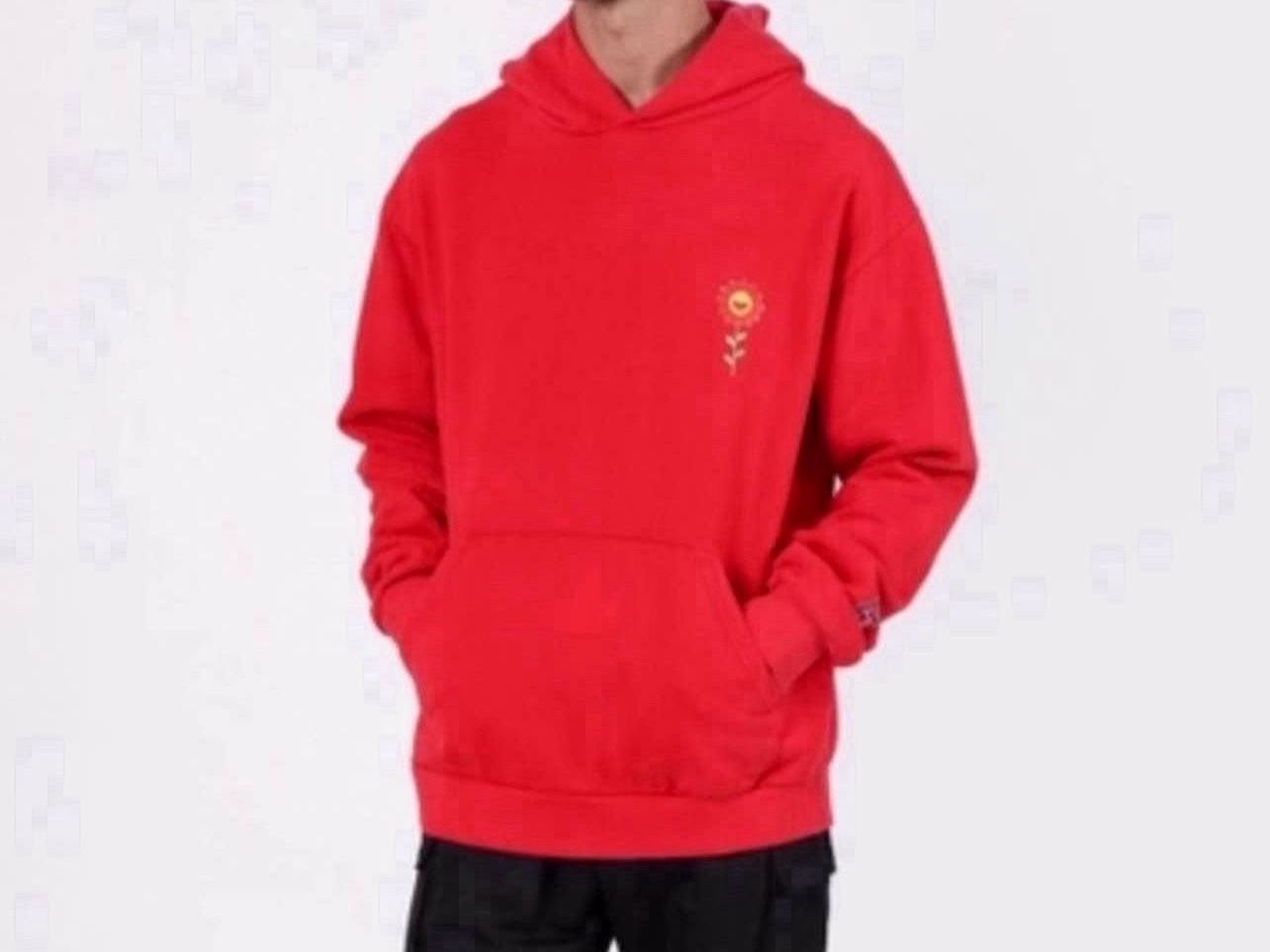 J BALVIN MORADO X TAKASHI MURAKAMI FLOWER HOODIE RED EXCLUSIVE Size Large 