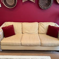 Custom Made and Designed Sofa in Excellent Condition Measures 37”d x 29”h x 22”sd x 19”sh x 88”w.