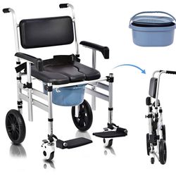 Shower Chair with Wheels 4 in 1 Folding Pad OB