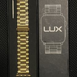 LUX Stainless Steel Link Bracelet Band for Apple Watch 38mm Gold