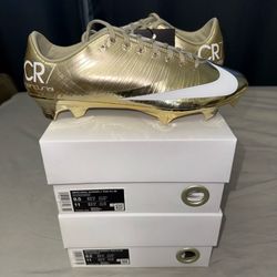 Nike Mercurial Superfly 1 RGN CR7 Metallic Gold Star Size 9.5M