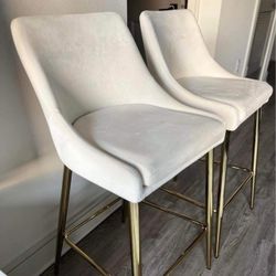 Bar Stools New in Original Packagings Beautiful Modern Velvet Upholstery.