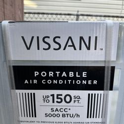 Vissani 5,000 BTU 115-Volt Portable Air Conditioner for 150 sq. ft. Rooms with Dehumidifier and Remote in White