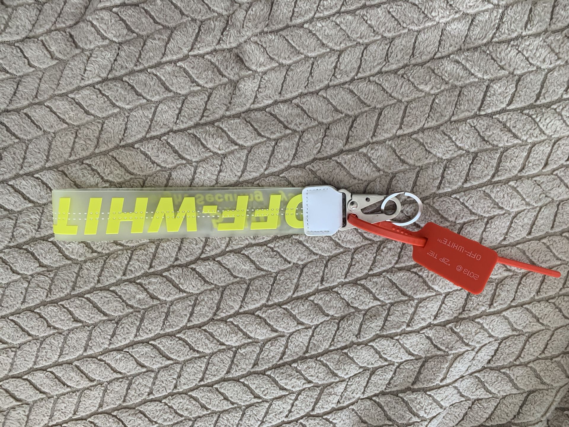 Off-White Rubber Industrial Keychain (SS19) Fluo Yellow