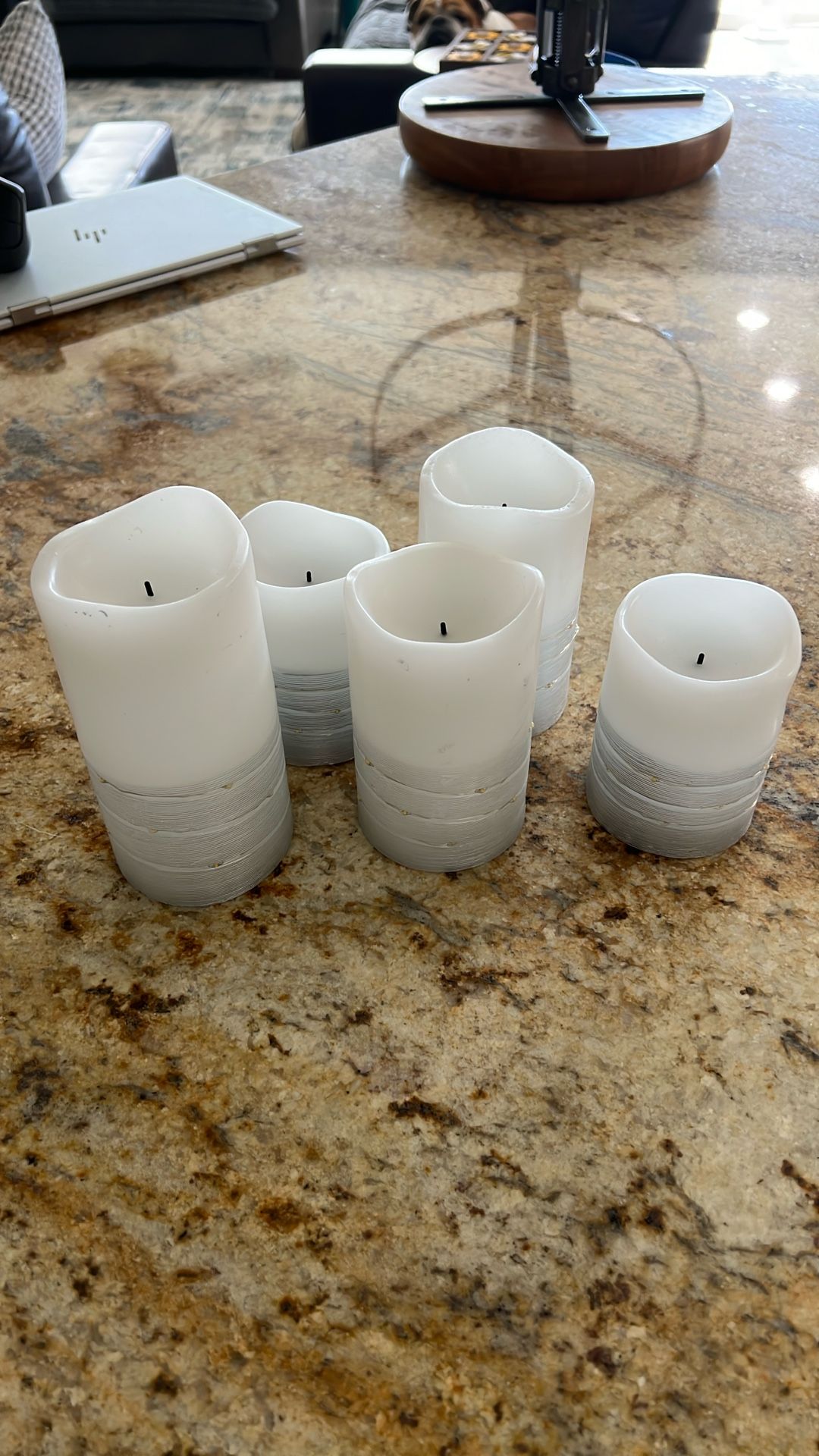 Set Of 5 - Batter Operated Candles With Remote