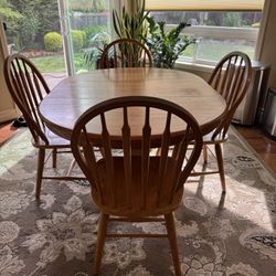 Solid Oak Table with 4 Chairs