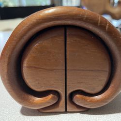 Vintage Robert Rothbard Handcrafted Wooden Mcm Stamp Puzzle Trinket Box 