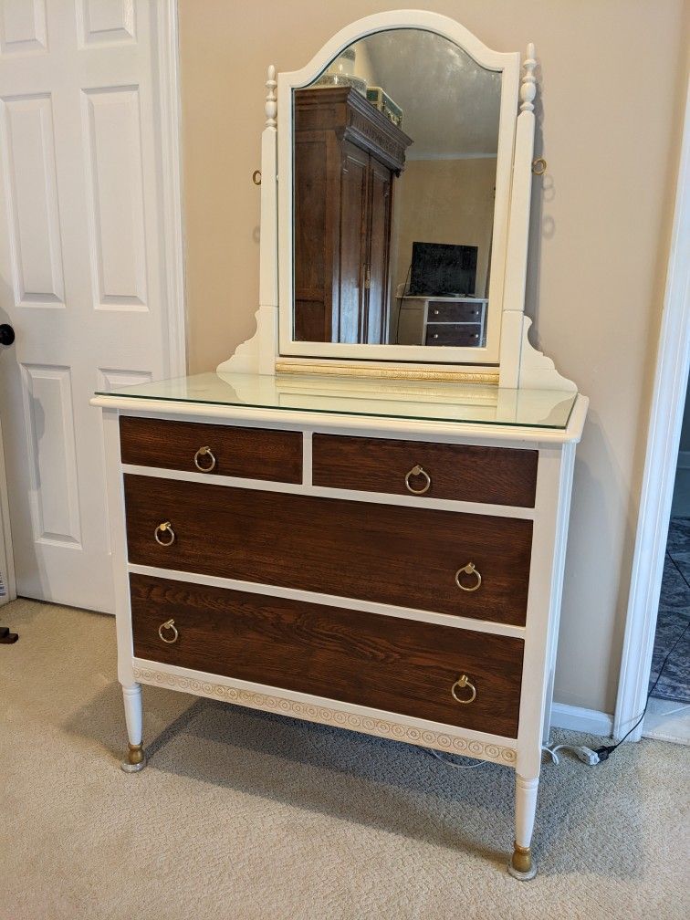 Vintage Dresser With Mirror