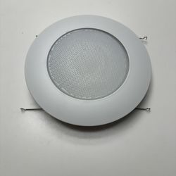 Halo 8 Inch white trim with albalite glass lens is wet location listed for use in showers. 