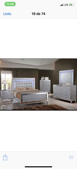 Delivery free new bedroom Set 4 PCS Silver in Special offer in Rivera Future Furniture and Home Decor