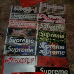 Supreme Box Logo Stickers And Random Smaller Stickers Collected From The Past Years