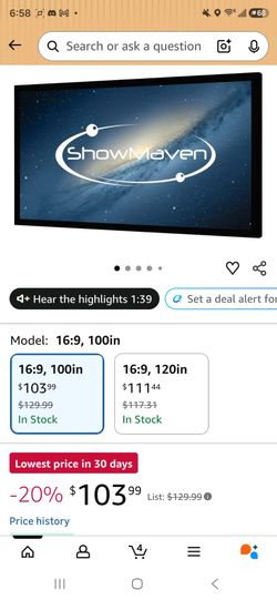 100" Projector screen
