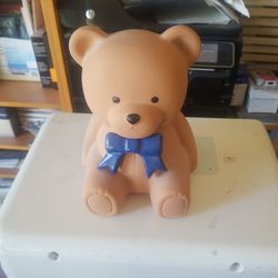 New: Red Clay Bear Coin Bank
