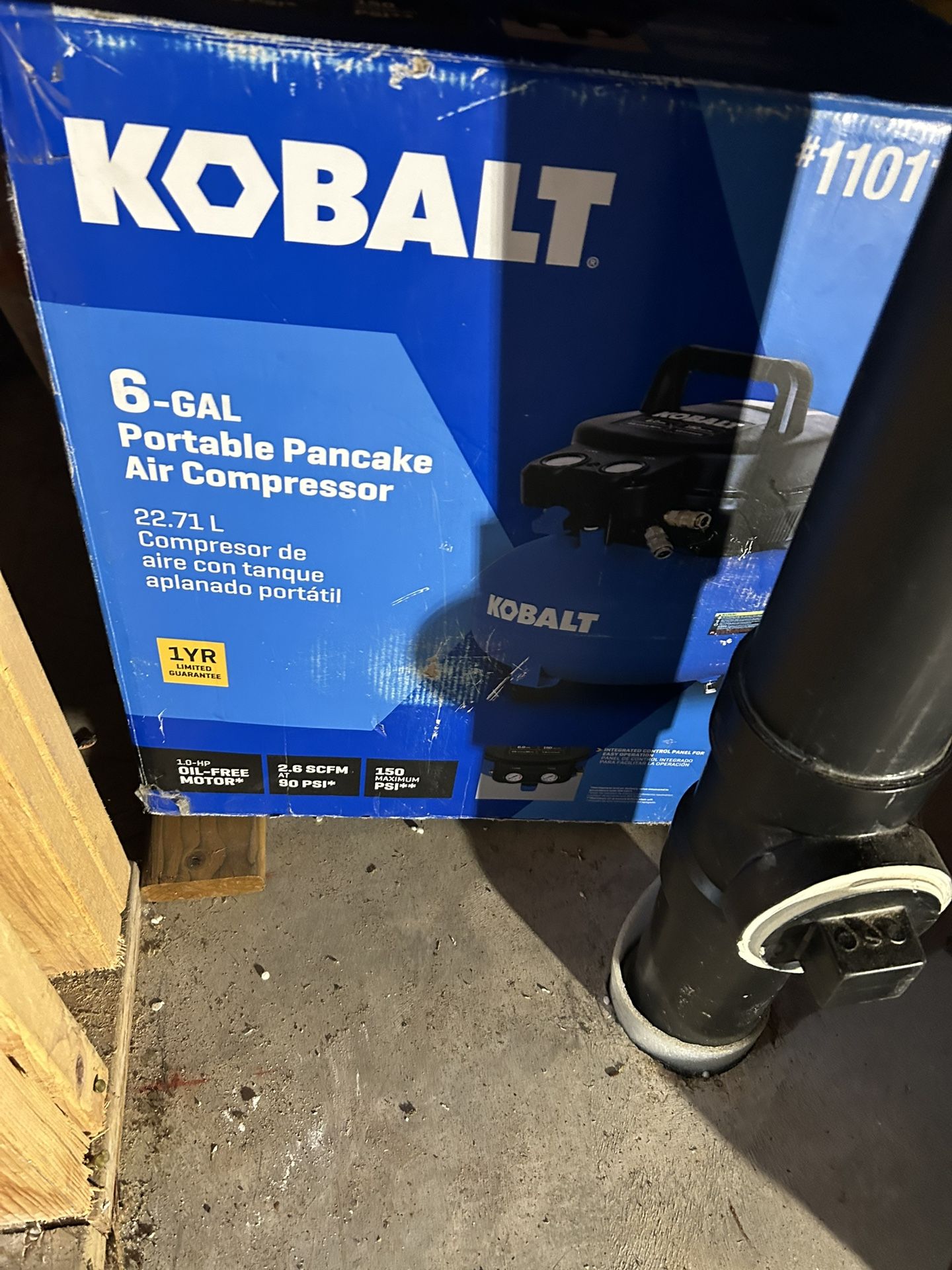 kobalt 6 gal portable pancake air compressor