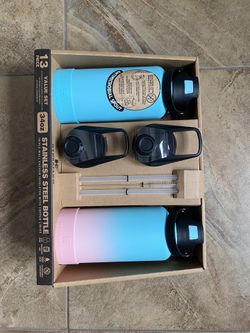 New Set Of 2 Stainless Steel Bottles 