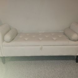 White Ottoman new with storage
