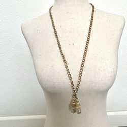 Sarah Coventry Vintage Gold Tone Faux Pearl Necklace 
