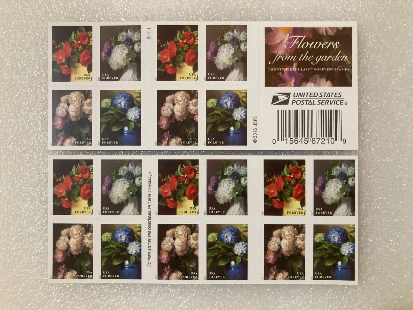 1000 FLOWERS FROM THE GARDEN FOREVER STAMPS