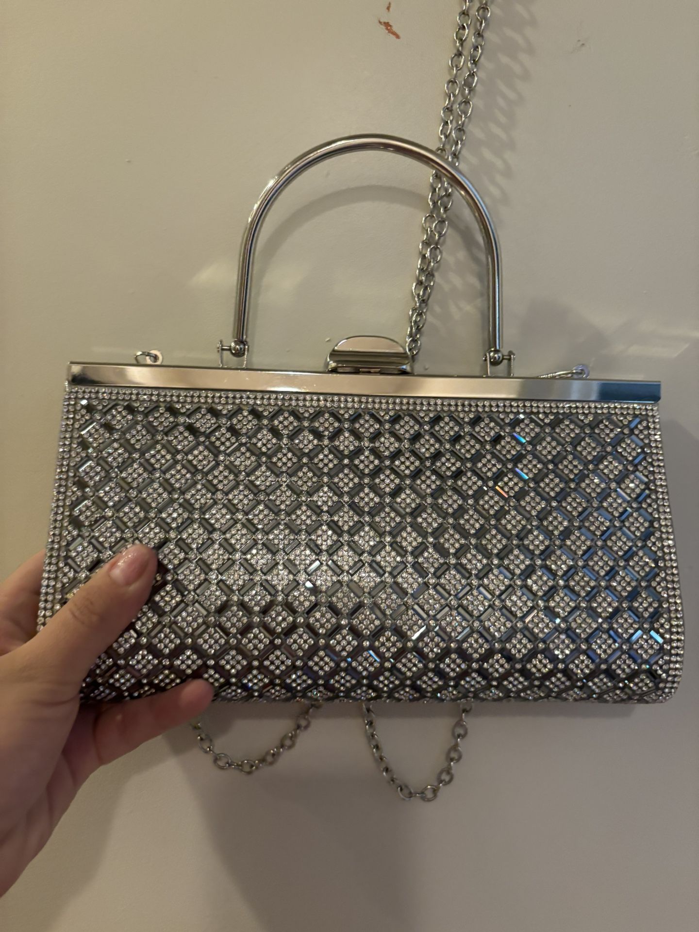 Silver formal purse