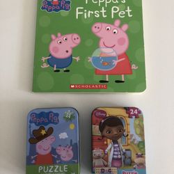 Props Pig Story Book + Puzzle X2  Doc Mcstuffin 